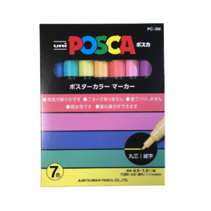 uni posca marker 7 colours PC-3M hongkong 香港 pen 淡黃色 淡橙色 淡綠色 淡紫色 天藍色 淺粉色 珊瑚粉色